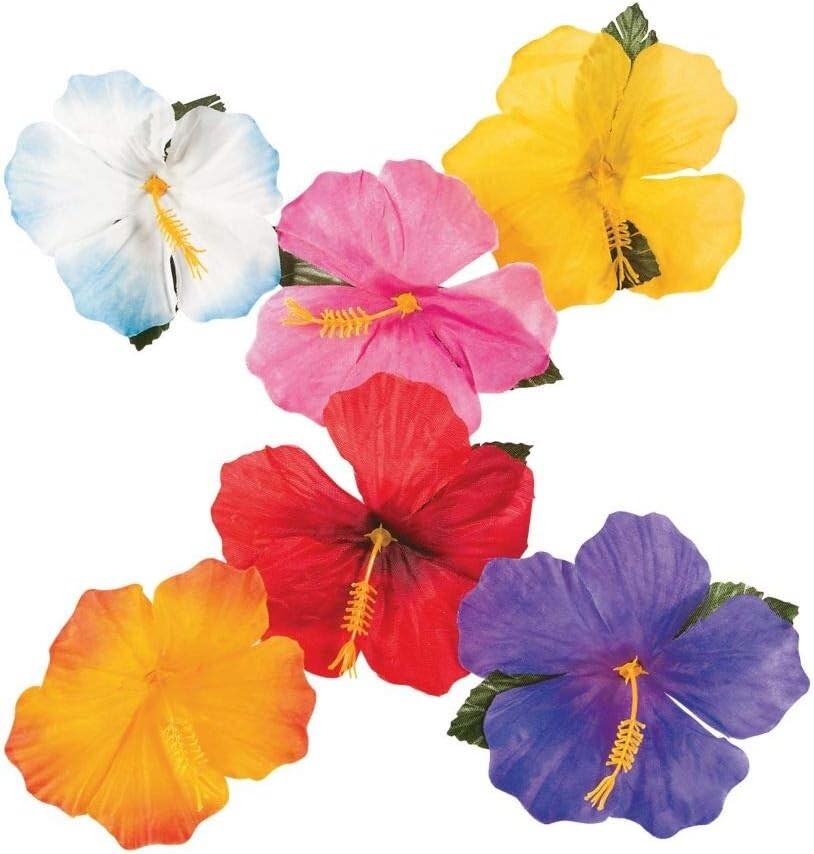 Hibiscus Flowers for Tabletop Decoration (24) luau Tiki Bar Hawaiian decorations