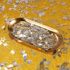 3000 PCS Light Gold Silver Happy Birthday Confetti Metallic Foil Table Decor