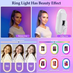 Adjustable Headroom Selfie iPad Photo Booth Portable RGB Ring Light for Party