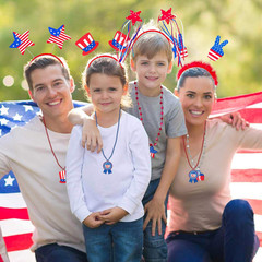 12 Pack Patriotic Headbands Red White Blue Party Hair Accessories for Events