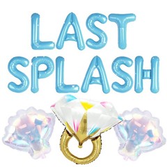 Last Splash Banner Balloons Blue White Coastal Bachelorette Decorations Brida…