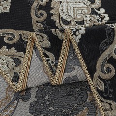 Loom and Mill Black Tablecloth 60 x 104 Inches, Classic Jacquard Rectangle Table