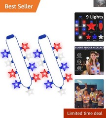 Multi-Function LED Star Necklaces – Perfect for Independence Day & Memorial Day