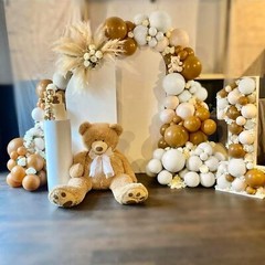 Teddy Bear Baby Shower Party Decorations – Wood Grain Boxes with Brown