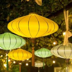 Retro Chinese Lantern Waterproof Outdoor Cloth Lantern Party Festival Decor