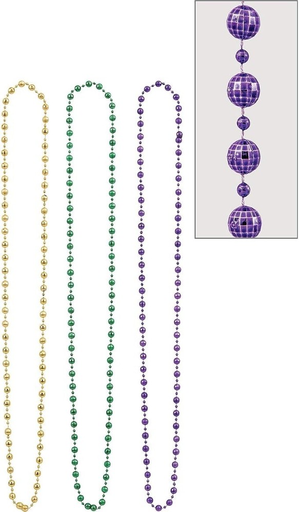 Amscan 390887 Multicolor Small Disco Ball Bead Necklaces, Party Supplies, 48″, 3