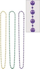 Amscan 390887 Multicolor Small Disco Ball Bead Necklaces, Party Supplies, 48″, 3