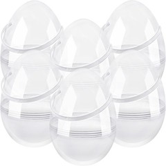 6 Pcs 10 Inch Transparent Easter Eggs with Handles Giant Clear Easter Egg Jum…