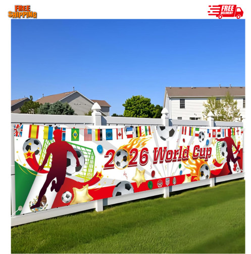 World Cup Banner for 2026 International Flags Decorations around the World Cup B