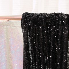 Black Sequin Backdrop Curtains, 2 Panels 2FTx8FT Glitter Photo Booth Backdrop