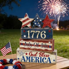 Versatile Independence Day Block Decoration – Wooden 1776 Table Centerpiece