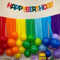 6 Rolls 492ft Rainbow Crepe Paper Streamers 6 Colors
