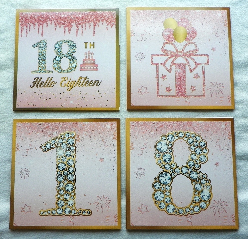 TONIFUL 4 Pc 18th Birthday Theme Balloon Boxes Decorations Pink Rose Gold new