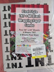Minecraft Party Supplies Bundle 1 Tablecloth, 1pk Balloons, 2 Pks Wrapping Paper