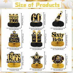 60Th Birthday Party Decorations – 9PCS Vintage 60Th Birthday Table Decorations f