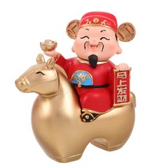 Housewarming Cai Shen Figurine Business Opening Statue Chinese New Year Decor