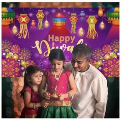 Happy Diwali Backdrop Banner Decor, Festival of Lights Party Photography