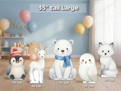 Arctic Animal Cutouts | Polar Bear, Penguin, Fox, Owl | Winter Wonderland Party
