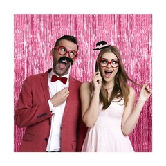 3 Pack Pink Backdrop Birthday Party Decorations Tinsel Foil Fringe Curtains B…
