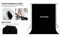 10 x 7 FT Black Backdrop Background for Photography, High Density Polyester