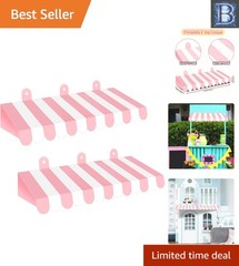 2-Piece Pink and White Circus Awnings – Perfect Kids’ Party Decorations