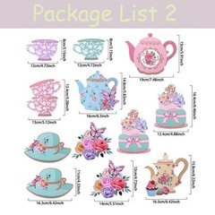 Tea Party Decorations 26Pcs Macaron Balloons with LETS PARTEA Foil Balloon Ba…
