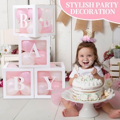 Baby Boxes for Baby Shower Decoration with 8 Letters and 36 Balloons 4pcs Cle…