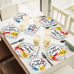 Guitar-Themed 96Pc Party Kit: Plates, Napkins & Forks for Musical Celebrations