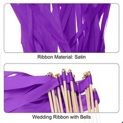 30 Pcs Ribbon Sticks Chromatic Silk Ribbon for Wedding, Purple