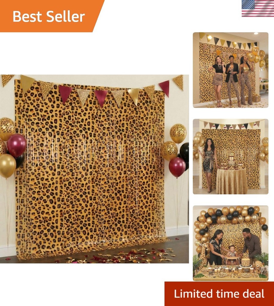 Effortless Peel-and-Stick Cheetah Print Party Backdrops – 2 Pack, 3.3ft x 6.6ft