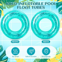 1 Pcs 42 Inch Large Inflatable Pool Float Tube for Adult Glitter Sparkly Conf…