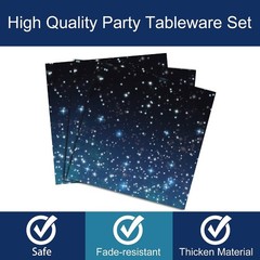 Complete Space Party Tableware Set for 24 Guests – 96 Pcs Party Essentials