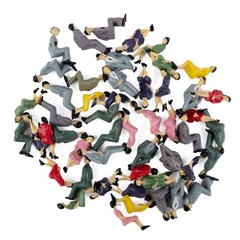 50Pcs Sitting Plastic Figures 1:32? Miniture People Human People Painted Mixed
