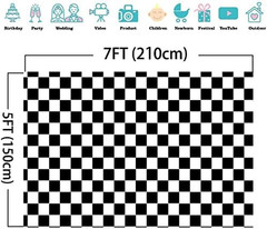 Cosplay Party Banner Checkered Flag Photography Backdrop Vinyl 7x5ft Photo Backg