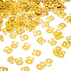 Gold 50th Confetti, 50th Number Confetti, Wedding Anniversary Party Table Dec…