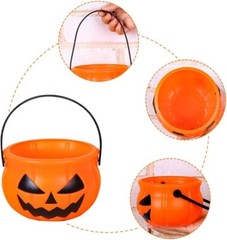 5 Pcs Halloween Portable Pumpkin Buckets, Trick or Treat Candy Jar Party Vintage