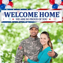 36 Pieces Welcome Home Banner Decoration Set, Large Fabric We Are So Proud of