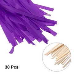 30 Pcs Ribbon Sticks Chromatic Silk Ribbon for Wedding, Purple