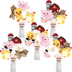28 Pack Farm Animal Centerpiece Sticks Table Topper Baby Shower Kids Party Decor