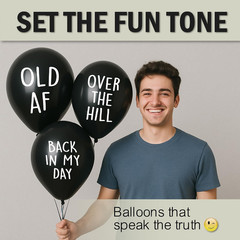 Funny Abusive Balloons | Fun Decoration for Adult Birthday Party | 8 Pack with D