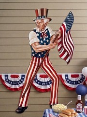 Uncle Sam 5½-Foot Tall Jointed 4th of July Flag Patriotic Wall Decoration. NEW