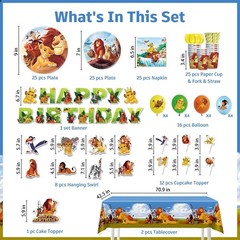 Lion King Birthday Party Disposable Tableware-Plates Cups Napkins Decorations