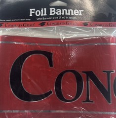 Congrats Grad Red 24in Foil Banner