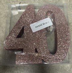 40th Birthday/Anniversary Decoration. Rose Gold Glitter.