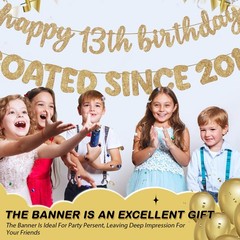 Fulmoon Champagne Gold 13th Birthday Banner