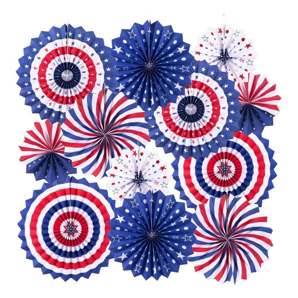 4th of July Patriotic Decorations Red White Blue Variety Pack,