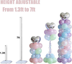 2 Set 7ft Balloon Column Stand Kit Adjustable Telescopic Tower Party Decoration