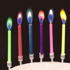 Colorflame Multicolor Birthday Cake Candles Happy 12pcs, Colorful