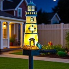 Energy Saving Solar Garden Lighthouse Light Waterproof LED Outdoor Decor