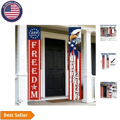 4-Piece Patriotic Flag Banners – Perfect for 250th Independence Day Celebration